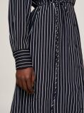 Blue Crepe Belted Knee Length Shirt Dress  Women