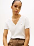 Beige V-Neck Slim Fit T-Shirt  Women