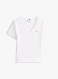 Beige V-Neck Slim Fit T-Shirt  Women