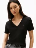 Μαύρο T-Shirt Με Λαιμόκοψη V Και Slim Γραμμή  Γυναίκες