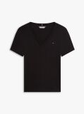 Μαύρο T-Shirt Με Λαιμόκοψη V Και Slim Γραμμή  Γυναίκες