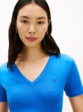 Blue V-Neck Slim Fit T-Shirt  Women