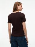 Brown V-Neck Slim Fit T-Shirt  Women