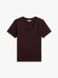 Brown V-Neck Slim Fit T-Shirt  Women