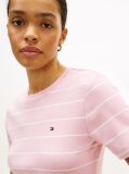 Multi Flag Embroidery Ribbed Slim T-Shirt  Women