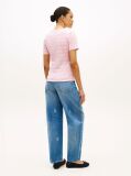 Multi Flag Embroidery Ribbed Slim T-Shirt  Women