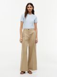 Blue Flag Embroidery Ribbed Slim T-Shirt  Women