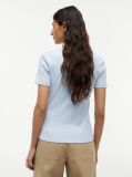 Blue Flag Embroidery Ribbed Slim T-Shirt  Women