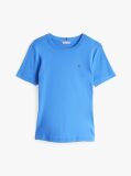 Blue Flag Embroidery Ribbed Slim T-Shirt  Women
