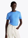 Blue Flag Embroidery Ribbed Slim T-Shirt  Women