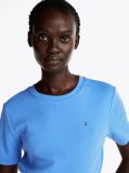 Blue Flag Embroidery Ribbed Slim T-Shirt  Women