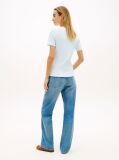 Blue Flag Embroidery Ribbed Slim T-Shirt  Women