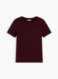 Κόκκινο Ριμπ T-Shirt Σε Slim Γραμμή Με Κεντητό Σημαιάκι  Γυναίκες