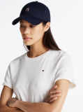 Beige Flag Embroidery Ribbed Slim T-Shirt  Women
