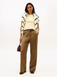 Yellow Flag Embroidery Ribbed Slim T-Shirt  Women