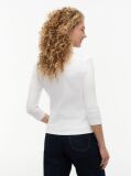 White Boat Neck Slim Fit T-Shirt  Women