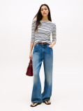Multi Boat Neck Slim Fit T-Shirt  Women