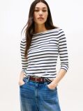 Multi Boat Neck Slim Fit T-Shirt  Women
