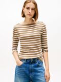 Multi Boat Neck Slim Fit T-Shirt  Women