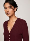 Red Button V-Neck Slim Sweater Dress  Women