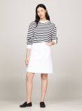 White High Rise White Denim A-Line Mini Skirt  Women