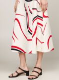Multi Ribbon Print Fit And Flare Midi Dress  Women