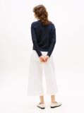 Blue Jersey Stitch Boat Neck Sweater  Women