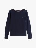 Blue Jersey Stitch Boat Neck Sweater  Women