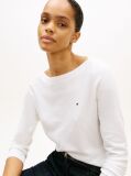 White Jersey Stitch Boat Neck Sweater  Women