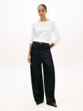 White Jersey Stitch Boat Neck Sweater  Women