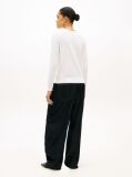 White Jersey Stitch Boat Neck Sweater  Women