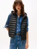 Black Padded Global Stripe Vest  Women