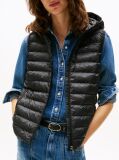 Black Padded Global Stripe Vest  Women