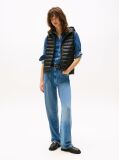 Black Padded Global Stripe Vest  Women