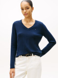 Blue Pure Wool V-Neck Jumper  Women