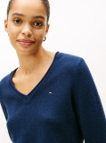 Blue Pure Wool V-Neck Jumper  Women