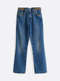 Blue High Rise Relaxed Bootcut Jeans  Women