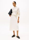 White Pleated Midi Skirt  Women