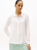 Beige Concealed Placket Relaxed Shirt  Women