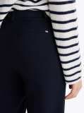 Blue Slim Fit Straight Cropped Trousers  Women