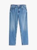 Blue Faded Mid Rise Straight Leg Jeans  Women