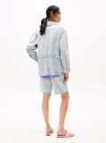 Blue Oversized Faded Denim Utility Jacket  Women