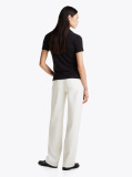 Black Slim Fit Gold-Tone Button Polo Shirt  Women