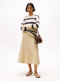Multi Linen Blend Cable Knit Relaxed Jumper  Women