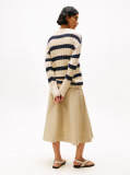 Multi Linen Blend Cable Knit Relaxed Jumper  Women