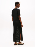 Black Pointelle Crochet Maxi Jumper Dress  Women