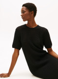 Black Pointelle Crochet Maxi Jumper Dress  Women