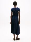 Blue Pleated Fit And Flare Midi Dress  Women