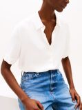 White Relaxed Fit Short Sleeve Shirt  Women