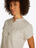 Multi Relaxed Fit Short Sleeve Linen Blouse  Women